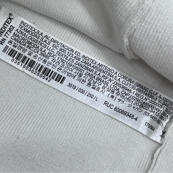 Zara Cream Ribbed Knit Top - Picture 5 of 6